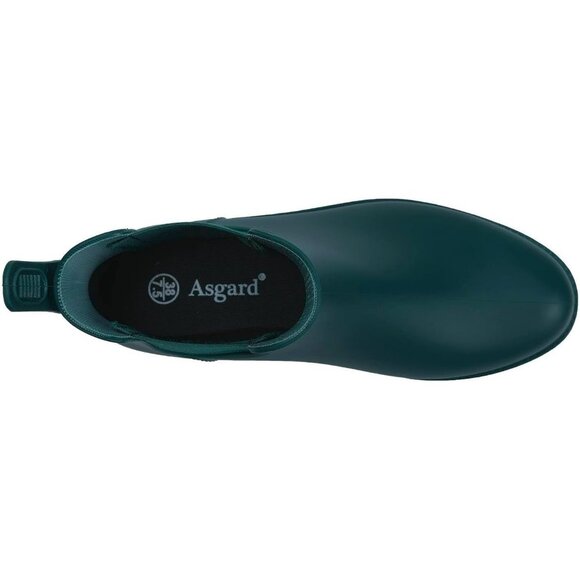 Women's Green Pointed Toe Waterproof Chelsea Double Elastic Ankle Rain Boots - Picture 4 of 7